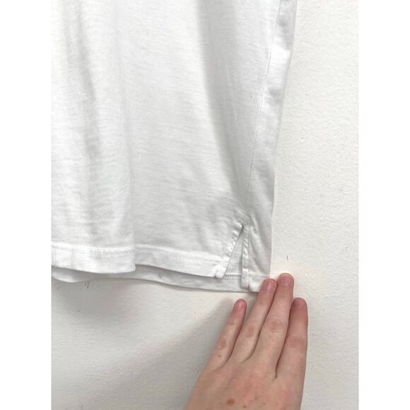 AYR Sno Cone Pima Cotton Boxy Crop Short Sleeve Basic Classic White Tee Large - Picture 4 of 7